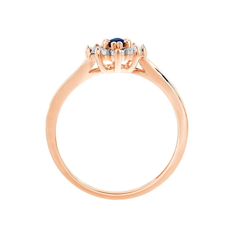 Solitaire accompagné saphir et diamants 0,06ct