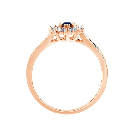 Solitaire accompagné saphir et diamants 0,06ct