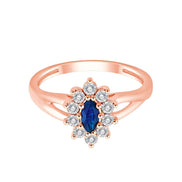 Solitaire accompagné saphir et diamants 0,06ct