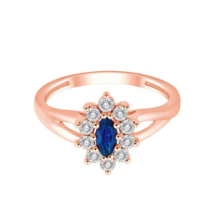 Solitaire accompagné saphir et diamants 0,06ct