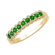 Demi Alliance Émeraude & Diamants 0,13ct