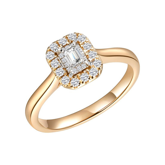Caprice Solitaire Entouré Diamant 0,248ct