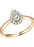 Caprice Solitaire Entouré Poire Diamant 0,257ct