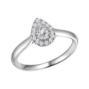 Caprice Solitaire Entouré Poire Diamant 0,257ct