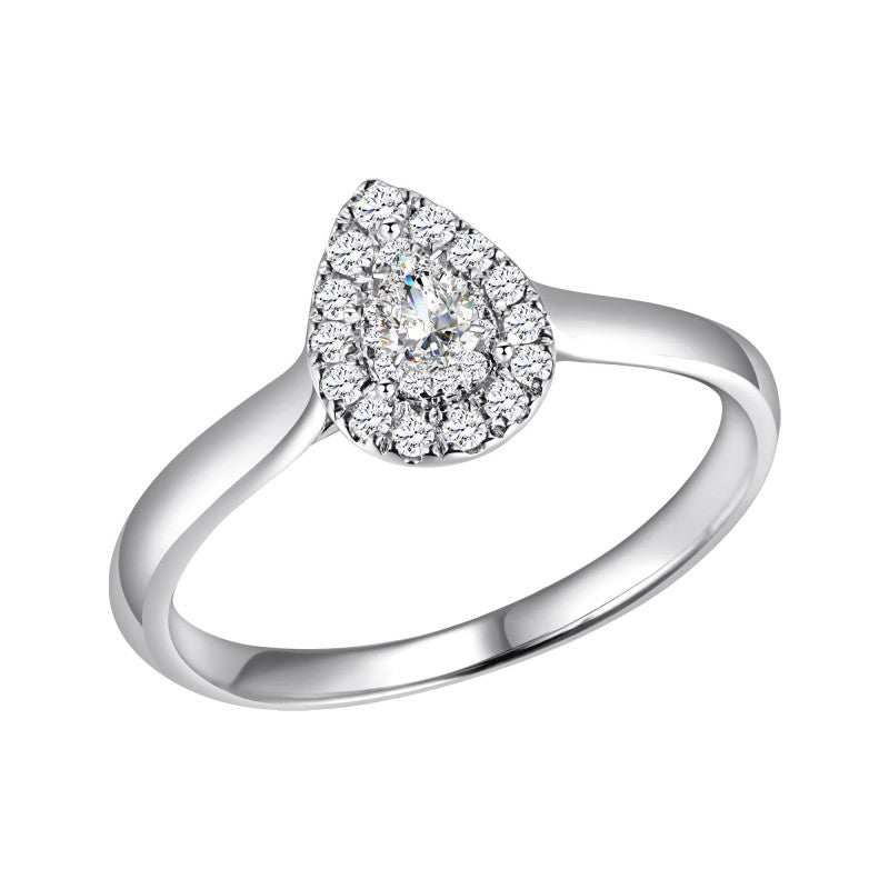 Poire Serti Griffe Diamant 0,22ct