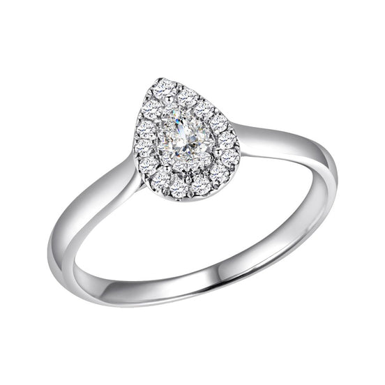 Poire Serti Griffe Diamant 0,22ct