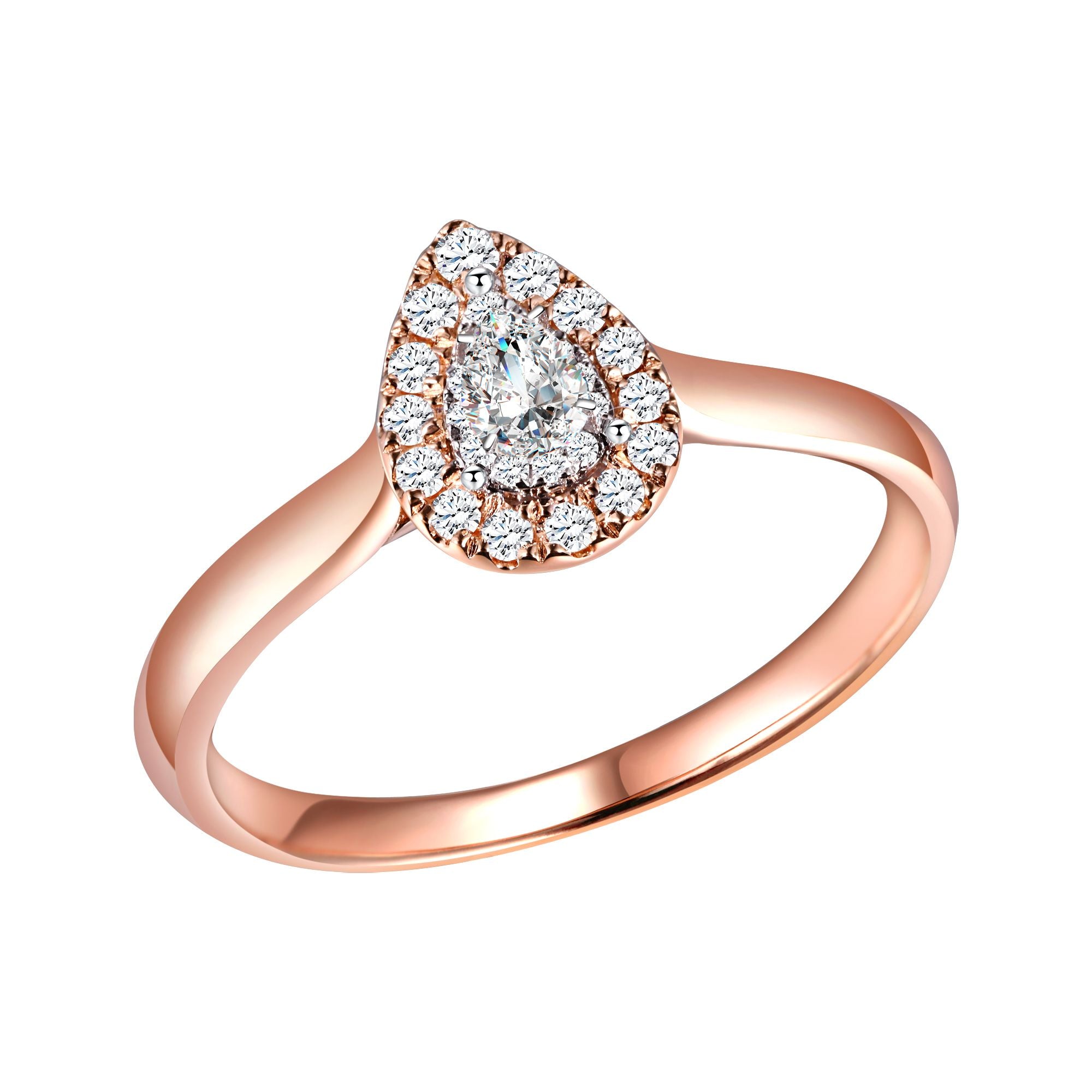 Poire Serti Griffe Diamant 0,22ct