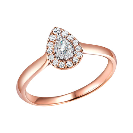 Poire Serti Griffe Diamant 0,22ct
