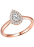 Caprice Solitaire Entouré Poire Diamant 0,384ct