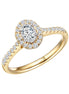 Caprice Solitaire Entouré Ovale Diamant 0,422ct
