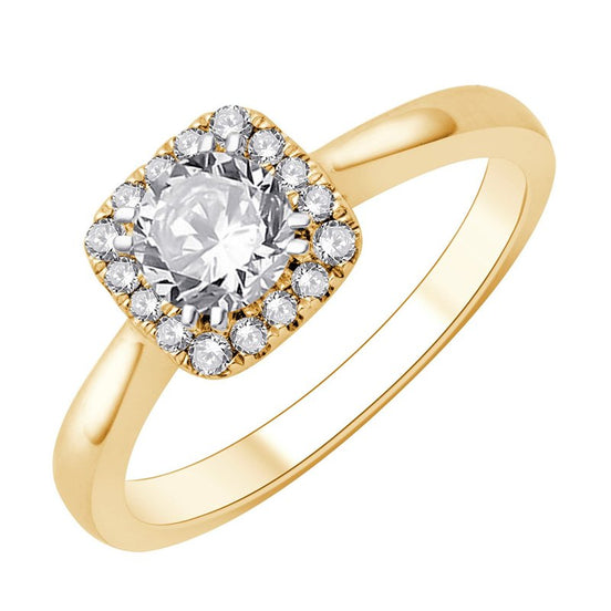Solitaire Accompagné Serti Clos Diamant 0,62ct