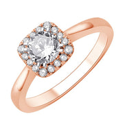 Solitaire Accompagné Serti Clos Diamant 0,62ct