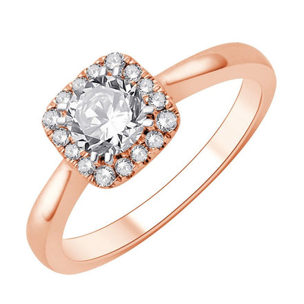 Solitaire Accompagné Serti Clos Diamant 0,62ct