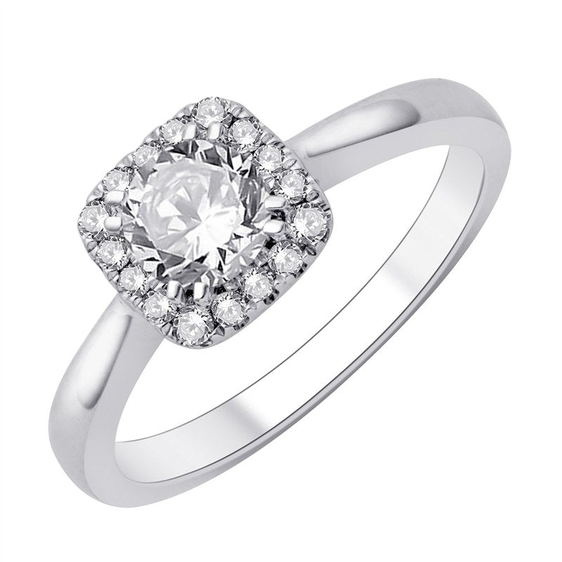 Solitaire Accompagné Serti Clos Diamant 0,62ct