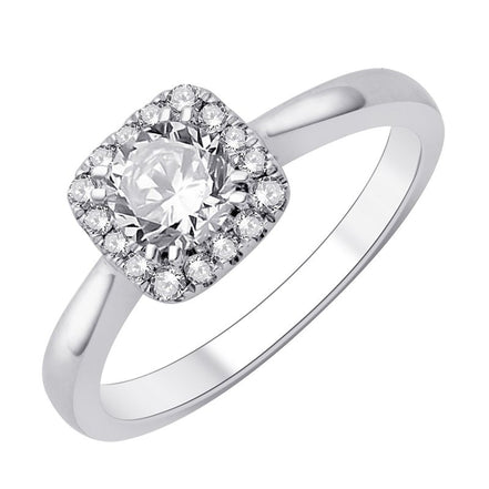 Solitaire Accompagné Serti Clos Diamant 0,62ct