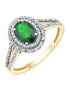 Oval Emerald & Diamond 0.38ct