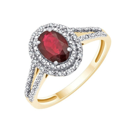 Oval Ruby & Diamond 0.38ct