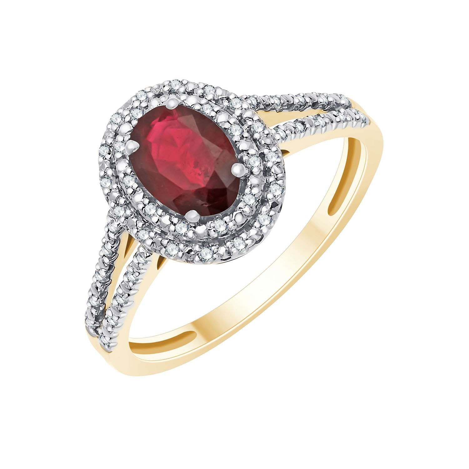 Oval Ruby & Diamond 0.38ct