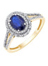 Saphir Ovale & Diamants 0,38ct