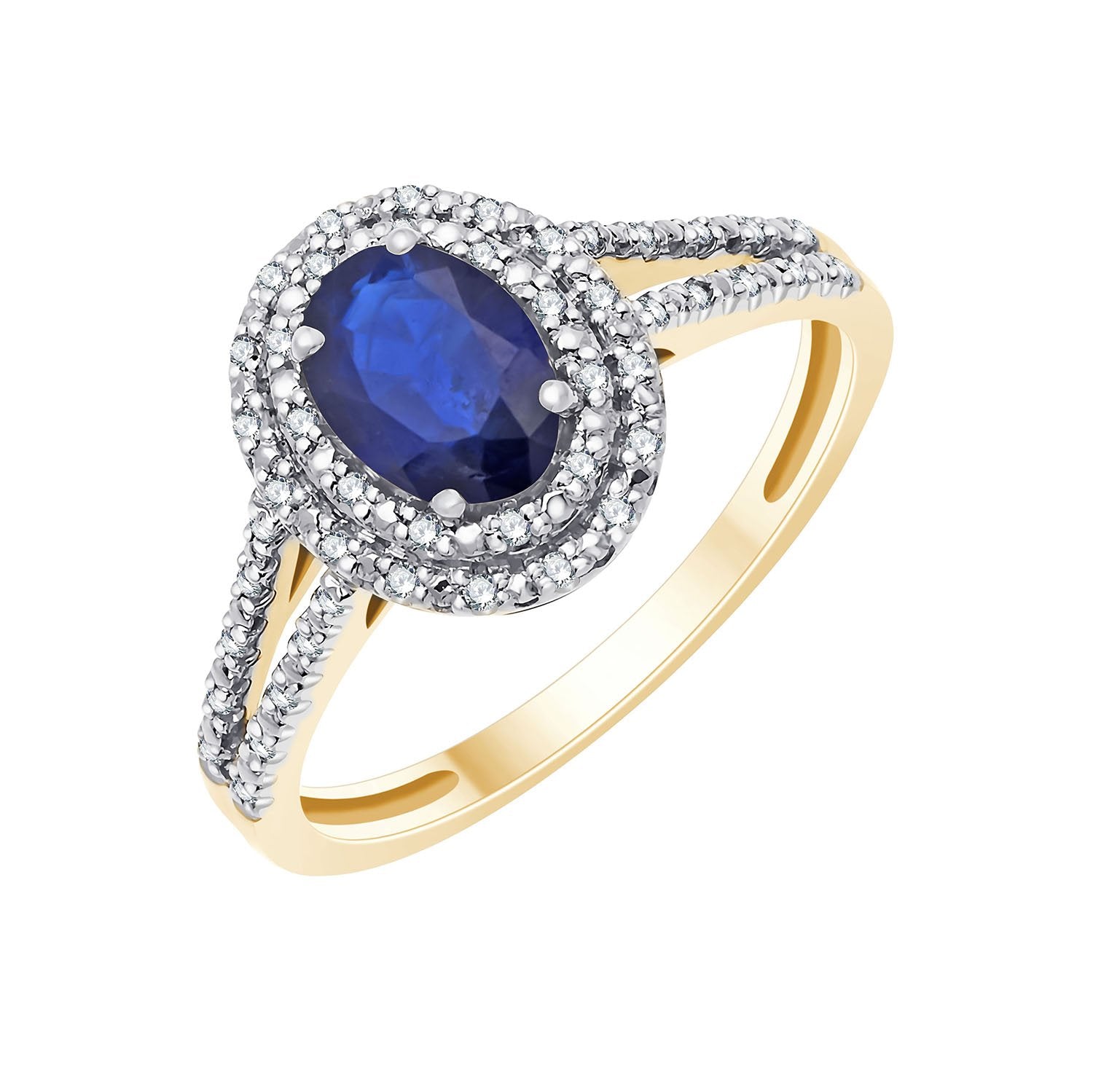 Saphir Ovale & Diamants 0,38ct