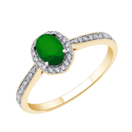 Oval Emerald & Diamond 0.25ct