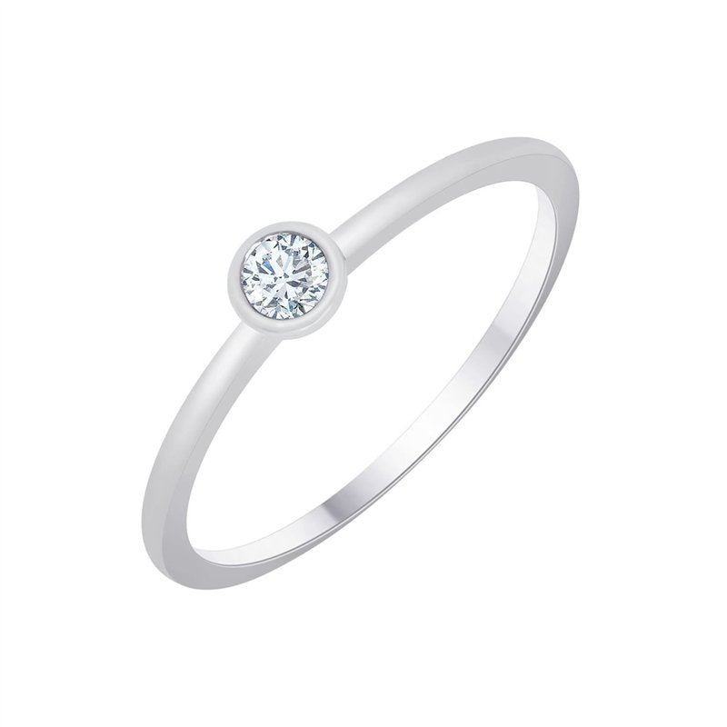 Solitaire Serti Clos Diamant 0,09ct I