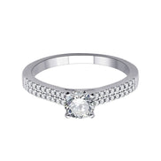 Solitaire Accompagné Serti Clos Diamant 0,69ct