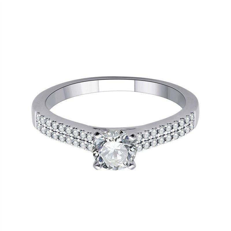Solitaire Accompagné Serti Clos Diamant 0,69ct
