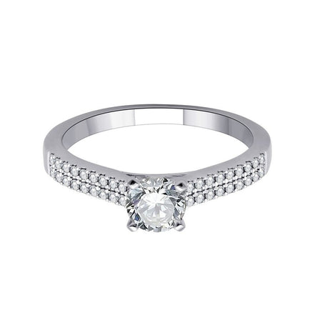 Solitaire Accompagné Serti Clos Diamant 0,69ct