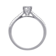 Solitaire Accompagné Serti Clos Diamant 0,69ct