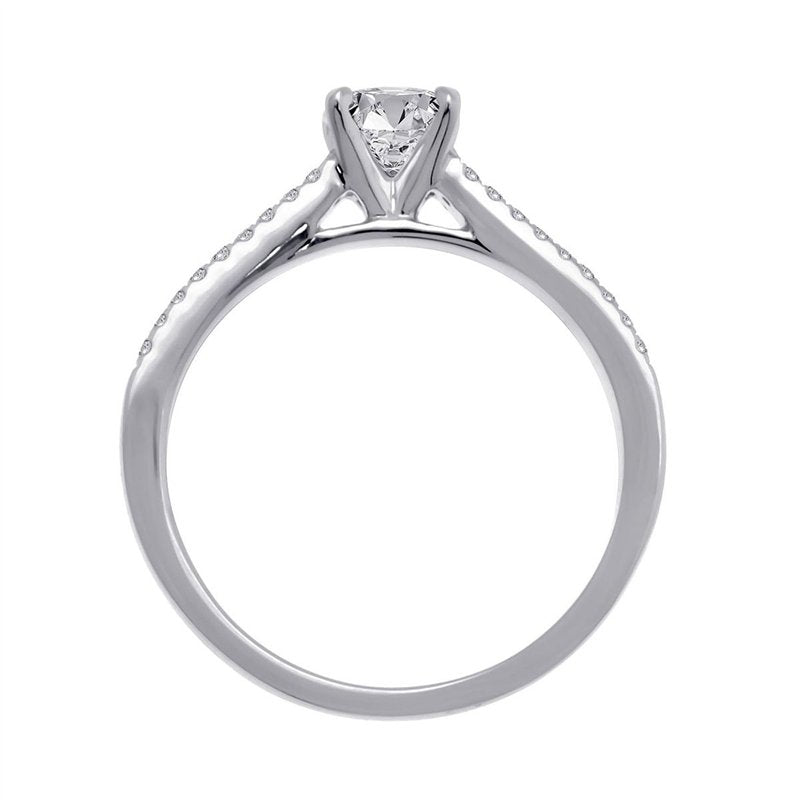 Solitaire Accompagné Serti Clos Diamant 0,69ct