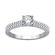 Solitaire Accompagné Serti Clos Diamant 0,69ct