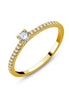 Solitaire Accompagné Serti Clos Diamant 0,24ct