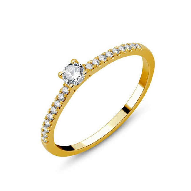 Solitaire Accompagné Serti Clos Diamant 0,24ct