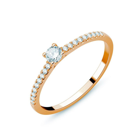 Solitaire Accompagné Serti Clos Diamant 0,24ct