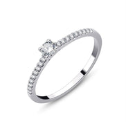 Solitaire Accompagné Serti Clos Diamant 0,24ct