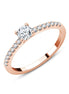 Bague, Solitaire Accompagné Serti Clos Diamant 0,47ct