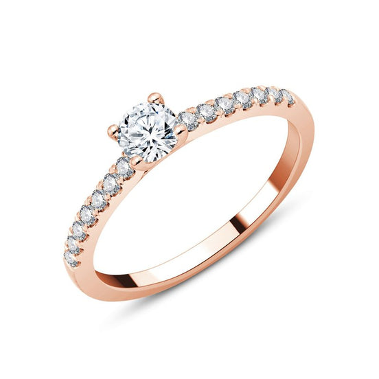 Bague, Solitaire Accompagné Serti Clos Diamant 0,47ct