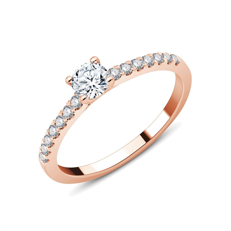 Bague, Solitaire Accompagné Serti Clos Diamant 0,47ct