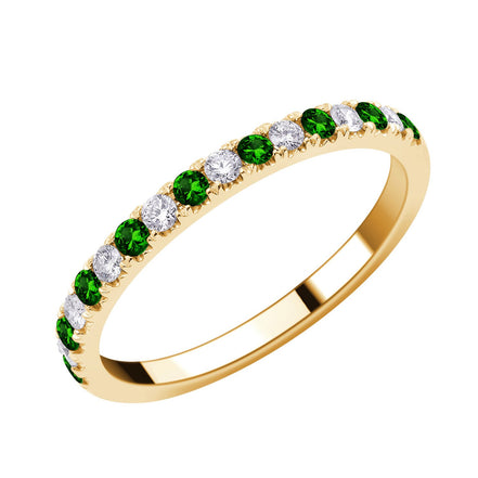 Half-eternity Emerald & Diamond Ring 0.17ct