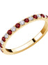 Demi-alliance serti clos rubis et diamants 0,17 ct