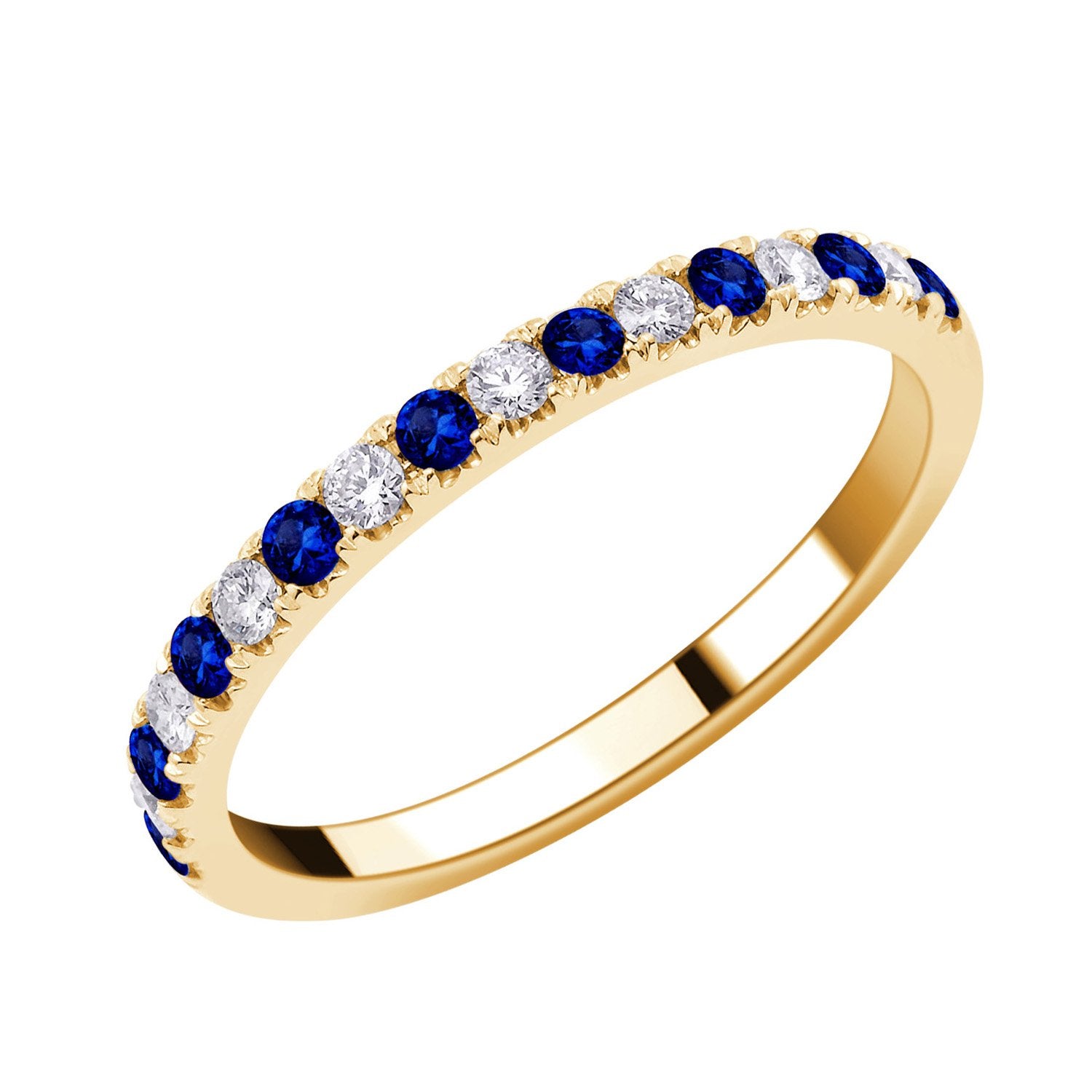Demi Alliance Serti Clos Saphir & Diamants 0,17ct