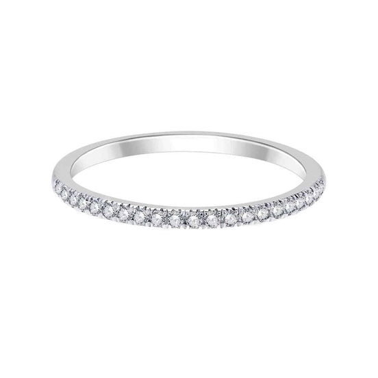 Demi-alliance serti clos, diamant 0,15 ct II