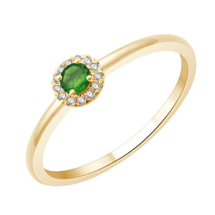 Bezel-set Emerald & Diamond 0.03ct