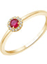 Serti clos rubis et diamants 0,03 ct