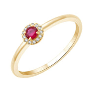 Serti clos rubis et diamants 0,03 ct