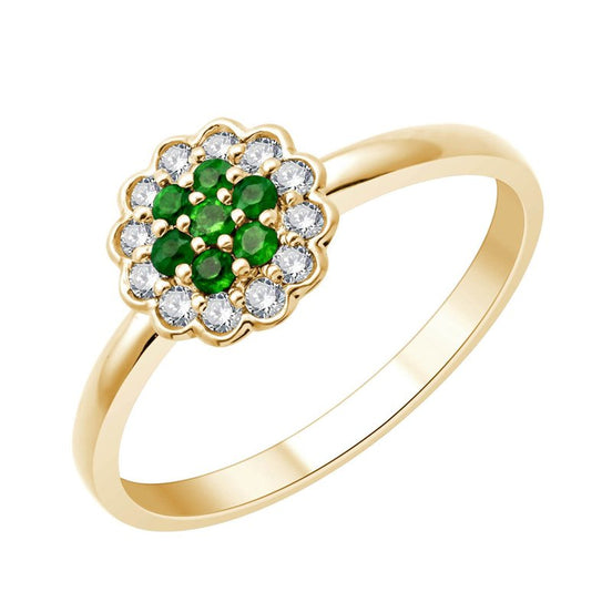 Émeraude et Diamants 0,14 ct