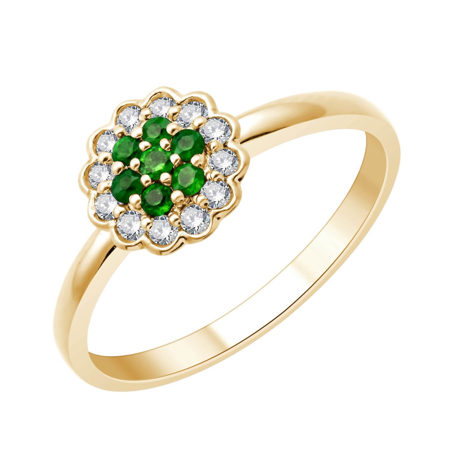 Émeraude et Diamants 0,14 ct