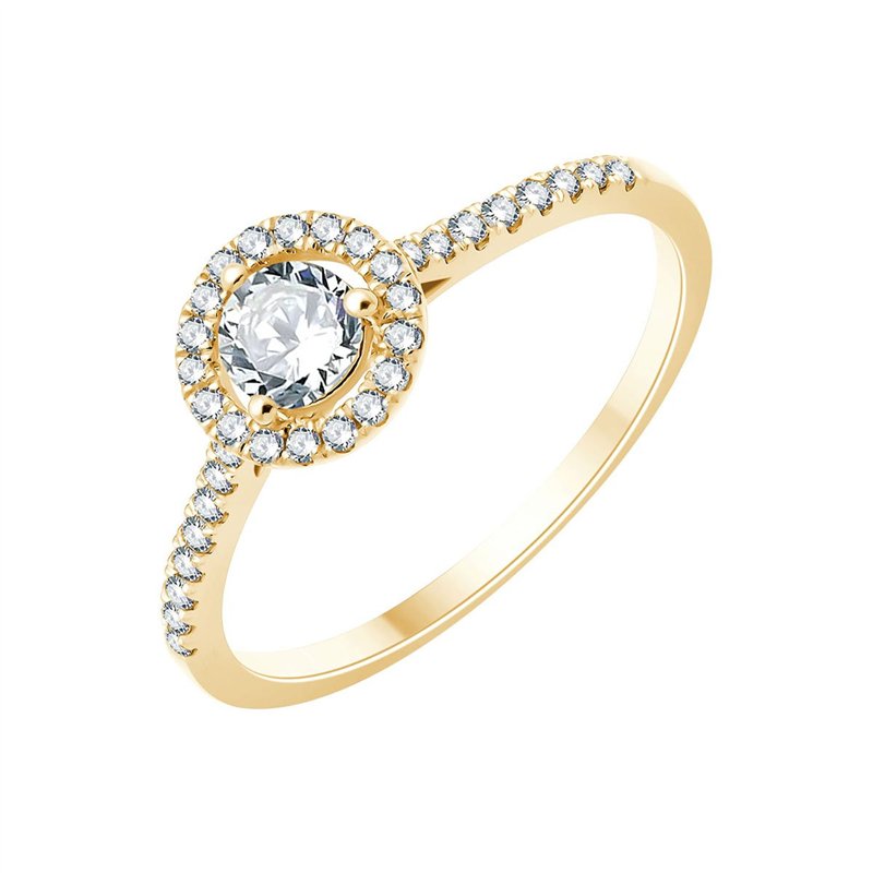 Solitaire Accompagné Serti Clos Diamant 0,49ct