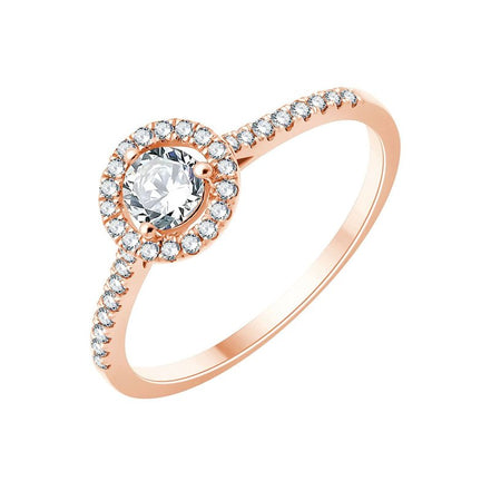 Solitaire Accompagné Serti Clos Diamant 0,49ct